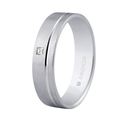 Alianza o. blanco 5mm diamante 5B50316P